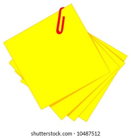 yellow sticky and red clip