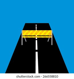 yellow stop barriers vector illustration 