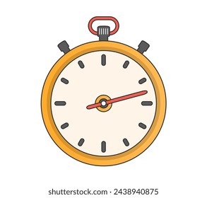 Yellow stopwatch icon, flat design, vector eps10 illustration