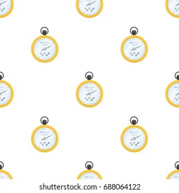 Yellow stopwatch with taxi emblem. Equipment measure the time of filing a taxi. Taxi station single icon in cartoon style vector symbol stock illustration.