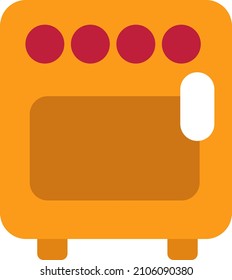 Cocina amarilla, ilustración, vector sobre un fondo blanco.
