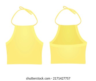 Yellow Strap T Shirt. Vector