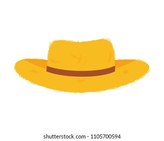 Yellow Straw Hat Cartoon