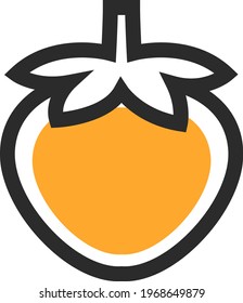 Fresa amarilla, ilustración de icono, vector sobre fondo blanco