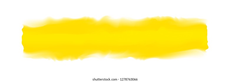 yellow stripe painted in watercolor on clean white background, yellow watercolor brush strokes, illustration paint brush digital soft concept water color art, colors acrylic water color paint stains