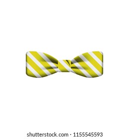 yellow striped colored bow tie icon. Element of bow tie illustration. Premium quality graphic design icon. Signs and symbols collection icon for websites, web design, mobile app on white background