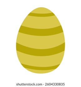 Yellow striped easter egg design for spring celebration and festive decoration