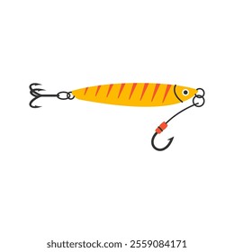 Yellow Striped Fishing Lure Illustration