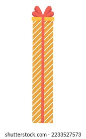 Gelbe gestreifte Geschenkbox-Symbol