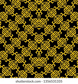 yellow Striped hand painted seamless pattern with ethnic and tribal motifs
