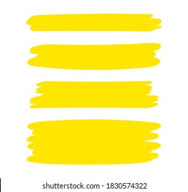 yellow stripes brush paint for scribble marker, brushstroke painting yellow pastel soft color, yellow watercolor brush art, paintbrush yellow strip paint