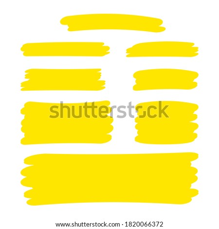yellow stripes brush paint for scribble marker, brushstroke painting yellow pastel soft color, yellow watercolor brush art, paintbrush yellow strip paint