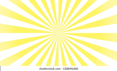 Yellow stripes sunrays background. Sunrays yellow color vector eps10 background.