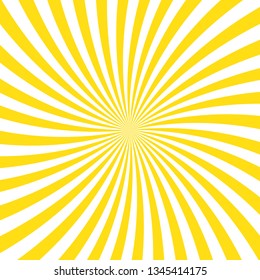 Yellow stripes sunrays background. Sunrays yellow color vector eps10 background.