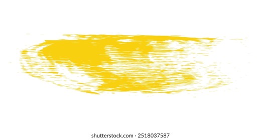 Yellow stroke of paint isolated on transparent background. vector ilustration