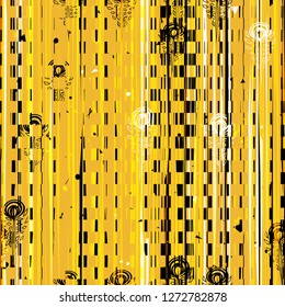 Yellow structure from vertical lines and squares. Bright seamless texture. Abstract vector background for web page, banners backdrop, fabric, home decor, wrapping