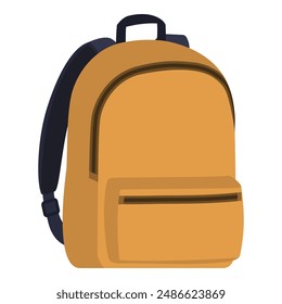 Yellow student backpack isolated, back to school concept