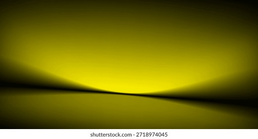 fundo de estúdio amarelo. Abstrato limbo podium sala de estúdio. Piso de parede gradiente amarelo escuro e cena de destaque. Exibição de apresentação, promoção. Ilustração vetorial