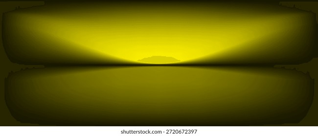 fundo de estúdio amarelo. Abstrato limbo podium sala de estúdio. Piso de parede gradiente vermelho escuro e cena de holofote. Exibição de apresentação, promoção. Ilustração de maquete de estágio de vetor