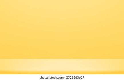 Gelber Studiohintergrund. Grafikdesign. Hintergrund, Tapete, Hintergrund. Vektorgrafik.