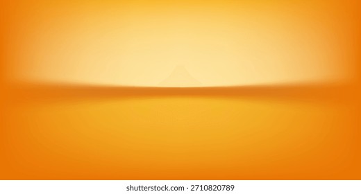 Espaço de estúdio amarelo. Fundo de luz limbo. Fundo 3D abstrato para apresentação do produto.