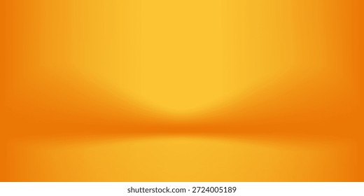 Espaço de estúdio amarelo. Fundo de luz limbo. Fundo 3D abstrato para apresentação do produto.

