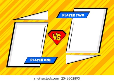 yellow style background comic cartoon cloud template versus