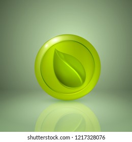 Yellow style leaf. Icon for app or web design