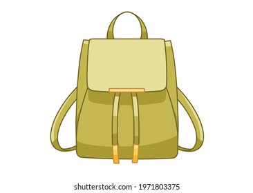 Yellow stylish backpack isolated on white