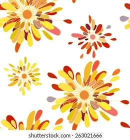 Yellow stylized flowers vector