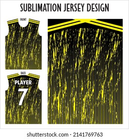 Yellow sublimation pattern. Ready to print. Football jersey design.