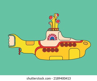 Yellow Submarine The Beatles Rock Band Vector 
