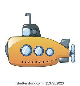 Yellow submarine icon. Cartoon of yellow submarine vector icon for web design isolated on white background