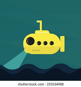 yellow submarine illustration - vector