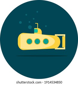 Yellow submarine, illustration, vector on a white background.