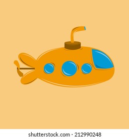 a yellow submarine on a yellow background