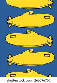 Yellow submarine pattern (hand drawn)