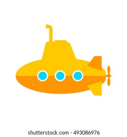 Yellow submarine vector icon on white background   
