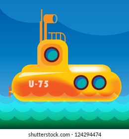 Yellow submarine, vector illustration