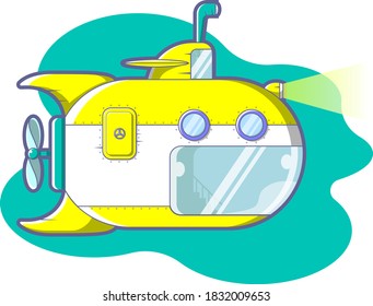Yellow Submarine Vector Illustration Icon Design