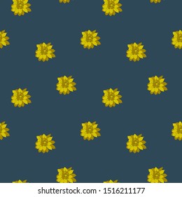 Yellow succulents vector seamless pattern