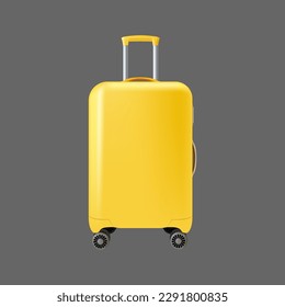 Yellow suitcase isolated on background illustration vector.