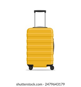 yellow suitcase vector illustration isolated on white background. illustration of a suitcase isolated. travel tools vector.