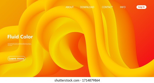 Yellow Summer. 3d Fluid Poster. Yellow Minimal. Abstract Flow. Vibrant Color. 3d Wave. Fluid Colors. Liquid Shape. Flow Wave. Yellow Background. Vector.