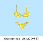 yellow summer bikini bra and panties set