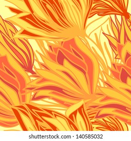 yellow summer floral pattern