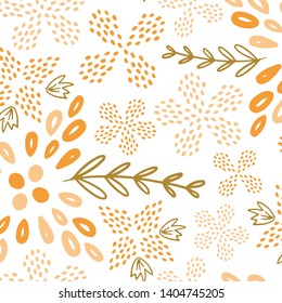 Yellow summer flower seamless pattern. Great for floral product design, fabric, wallpaper, backgrounds, invitations, packaging design projects. Surface pattern design.