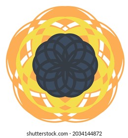 Yellow summer flower, sunny flower, sunflower silhouette in a flat style, cartoon illustration, icon on an isolated white background, vector illustration, Print
