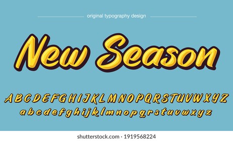 Yellow Summer Fun Calligraphy 3D Typography Text Effect