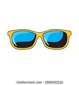 yellow summer glasses design, Fashion style accessory eyesight optical lens view modern sight and eye theme Vector illustration